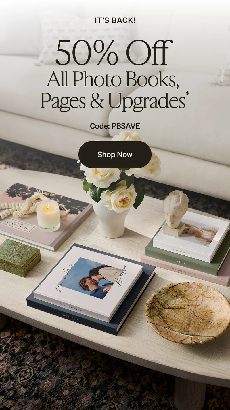 Up to 50% off sitewide + 40% off all photo books