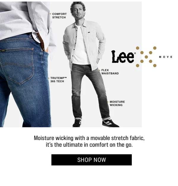 Moisture wicking with a movable stretch fabric, it's the ultimate in comfort on the go. Shop Now