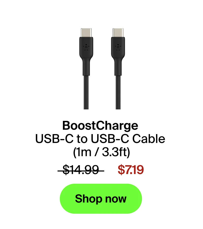 BoostCharge USB-C to USB-C Cable, 1m / 3.3 ft. in Black