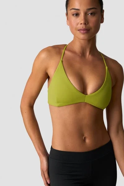 Image of Nimble Strappy Sports Bra Green Flax