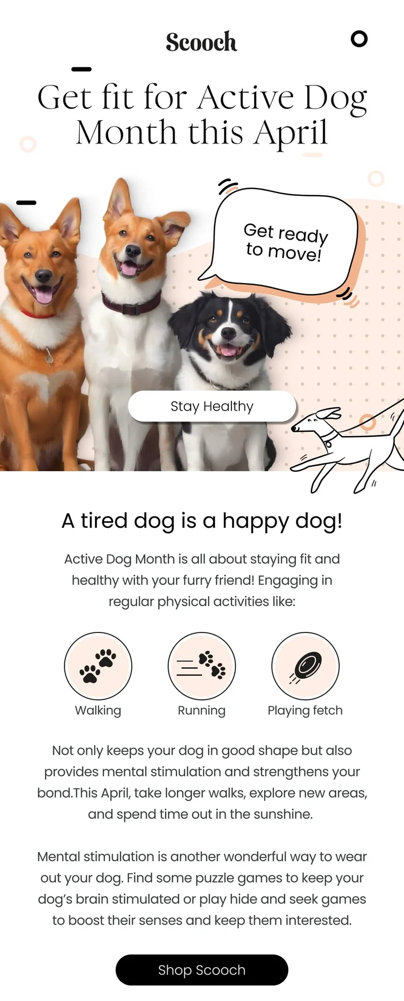Get fit for Active Dog Month this April - Stay Healthy