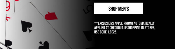 Extra 25% off Shop Men's