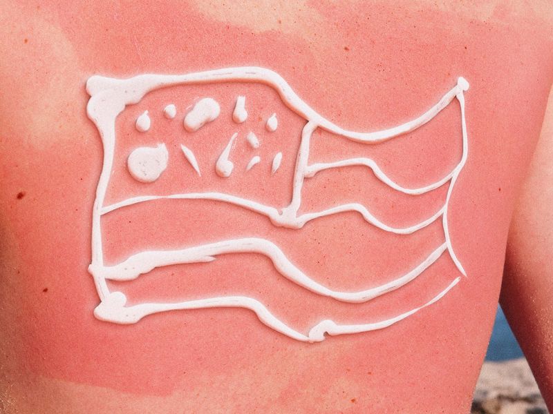 Image may contain: sunscreen, american sunscreen update, Cream, Dessert, Food, Icing, Person, and Skin