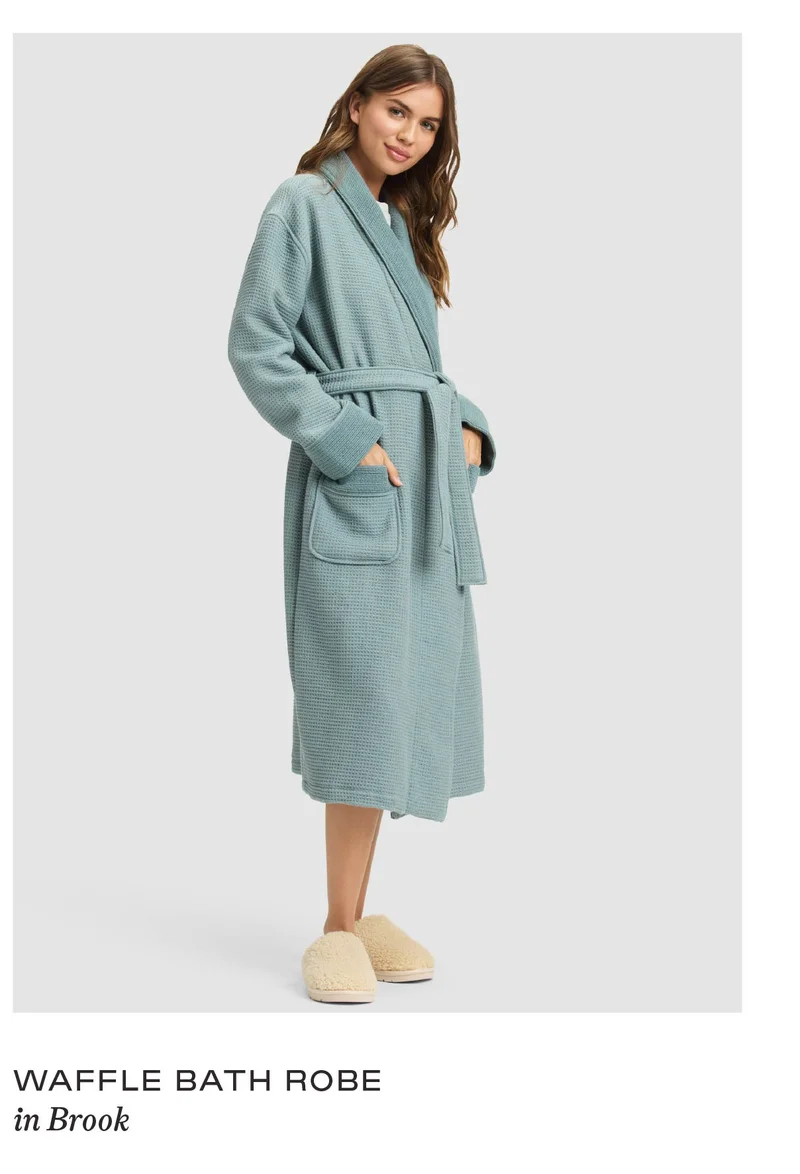 Waffle Bath Robe in Brook - Shop Now Waffle Bath Robe in Brook - Shop Now