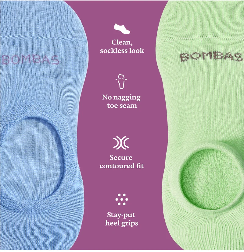 Clean, sockless look | No nagging toe seam | Secure contoured fit | Stay-put heel grips