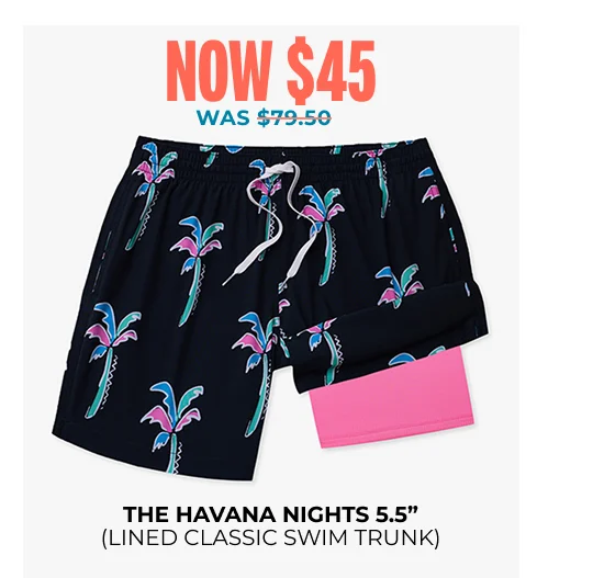 Lined Classic Swim Trunk: The Havana Nights 5.5"