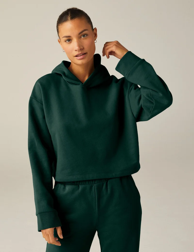 Image of Happiness Fleece Cropped Hoodie
