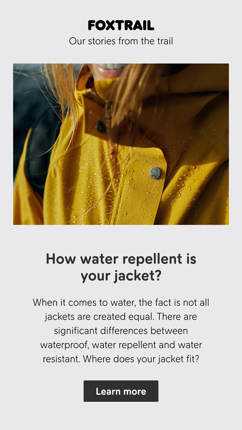 Waterproof vs. water repellent vs. water resistant