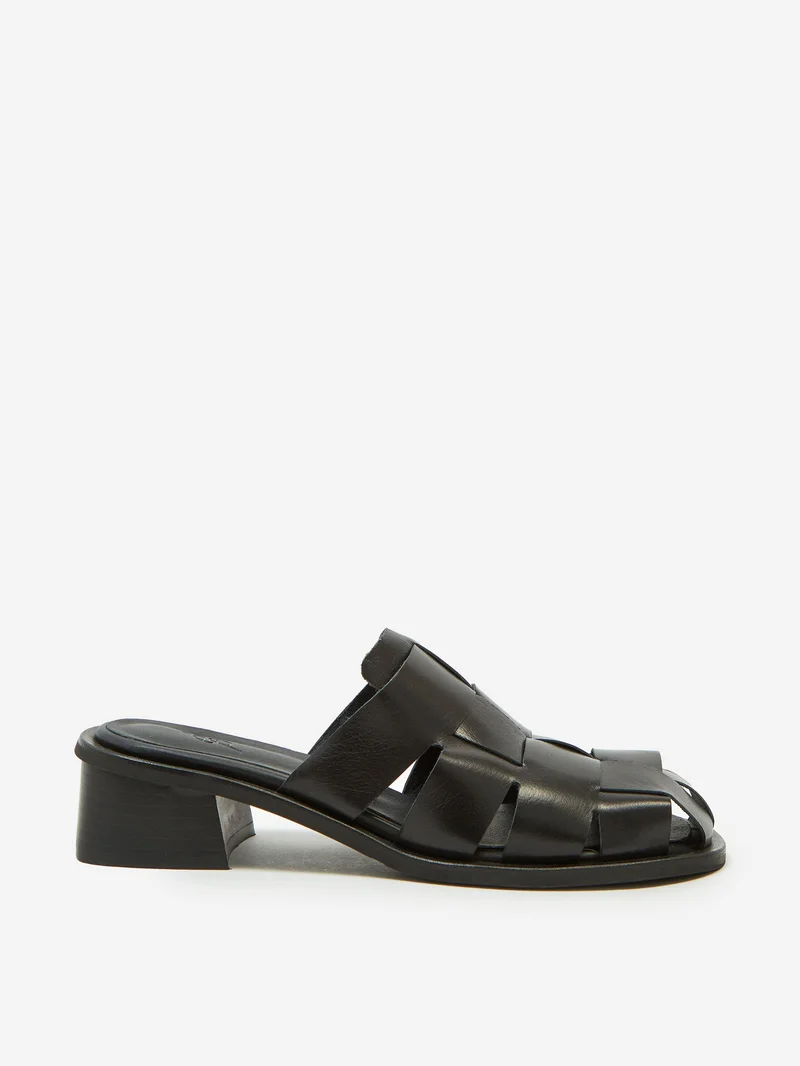 Image of Epingler Cube Heel - Oil Black