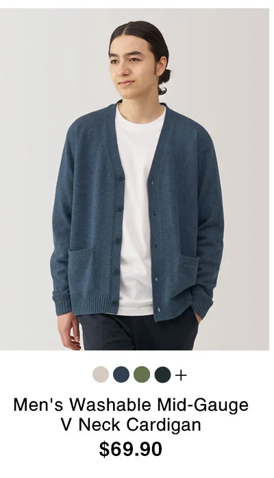 Shop Men's Washable Mid-Gauge V Neck Cardigan
