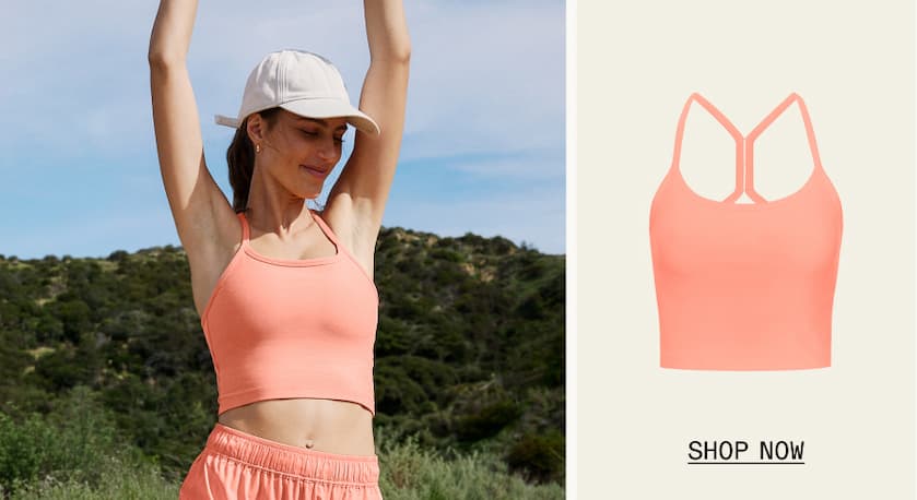 Spacedye Slim Racerback Cropped Tank in Dreamsicle Heather