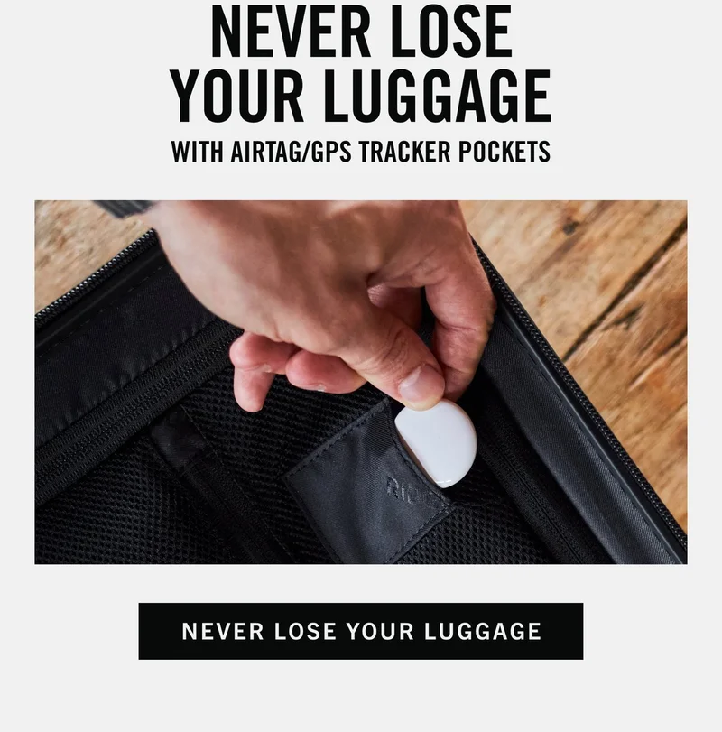 With AirTag/GPS Tracker Pockets | Never Lose Your Luggage