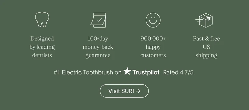 designed by leading dentists | 100-day money-back guarantee | 900,000+ happy customers | fast & free us shipping - visit suri