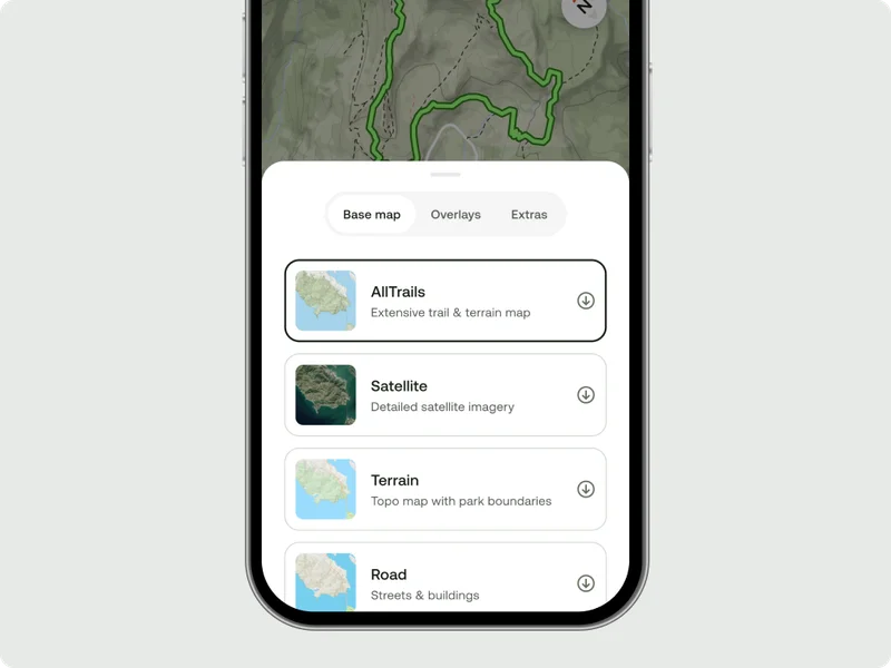 Phone screen showing Offline Maps feature