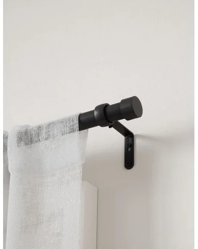 Porta Curtain Rod-Brushed Black / 66"-120"