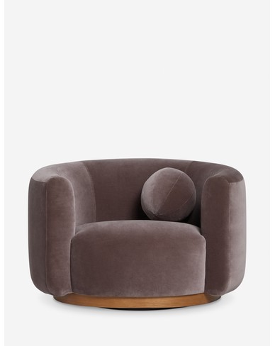 Lowry Swivel Chair - Mink Velvet