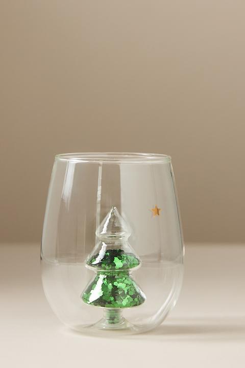Yuletide Stemless Wine Glass