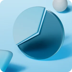 Blue pie chart