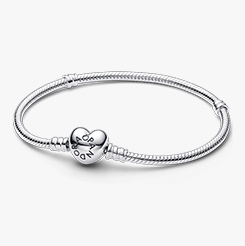 Pandora Moments Heart Clasp Snake Chain Bracelet