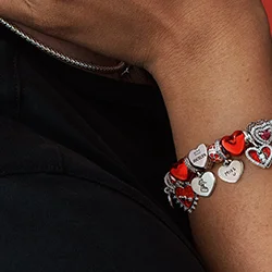 Model wearing Pandora Jewlery