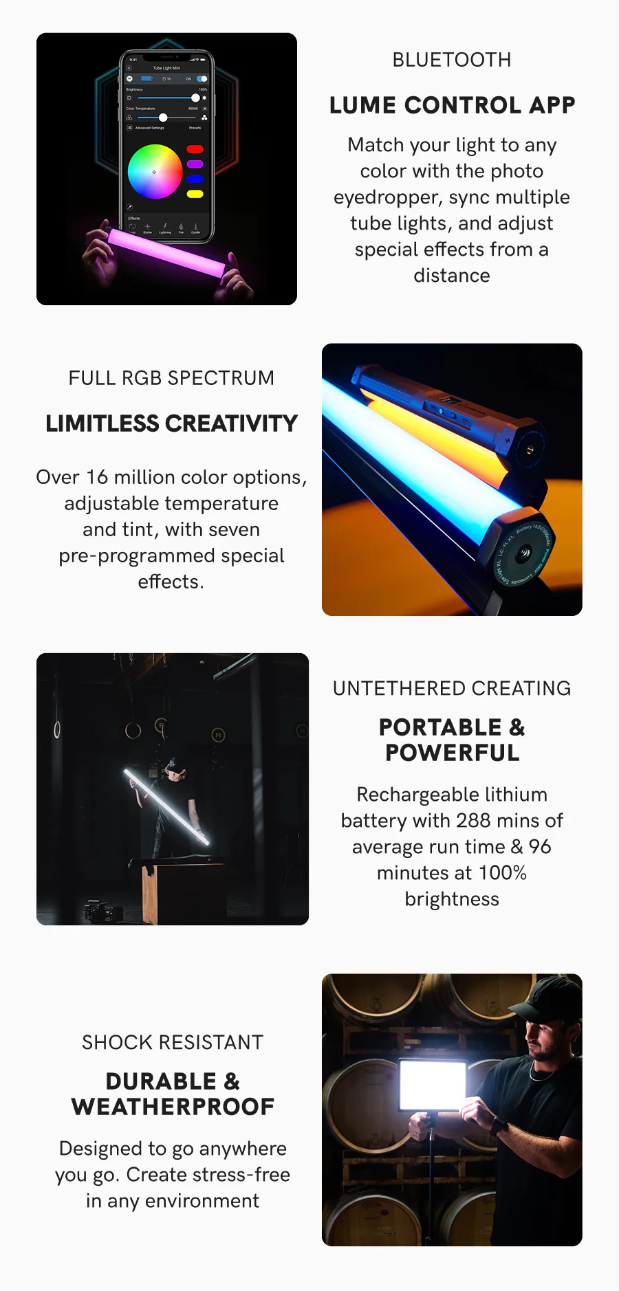 Lume Control App | Limitless Creativity | Portable & Powerful | Durable & Weatherproof |
