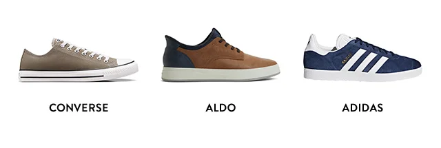 Converse sneaker. ALDO sneaker. adidas sneaker.