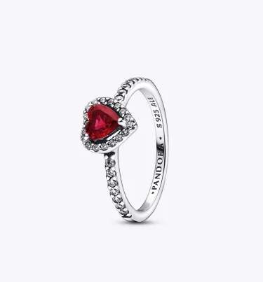 Elevated Red Heart Ring