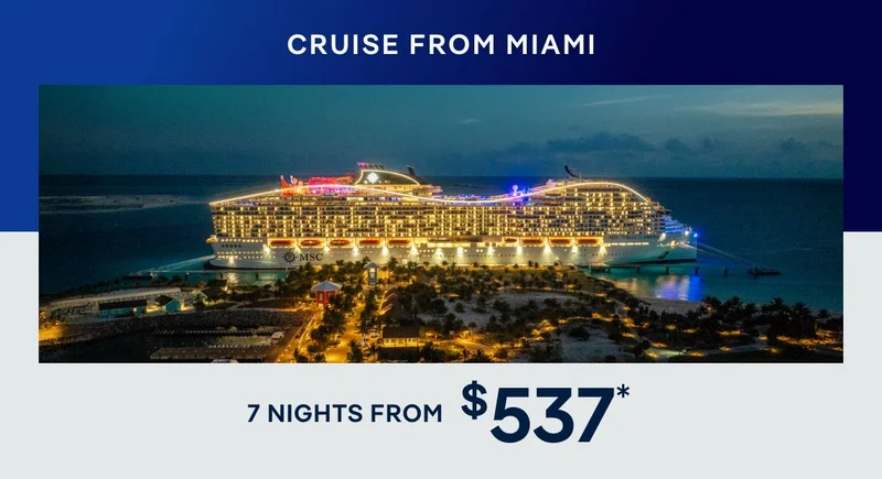 Cruise From Miami – 7 Nights – Click to View Cruises & Book Now