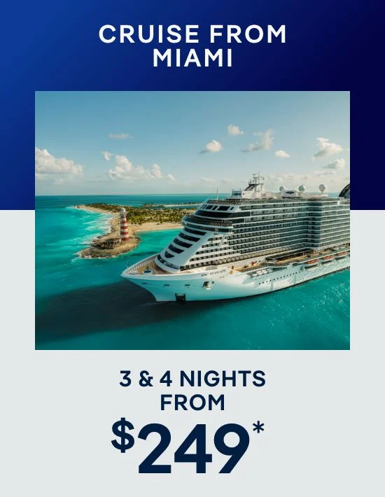 Cruise From Miami – 3 & 4 Nights – Click to View Cruises & Book Now
