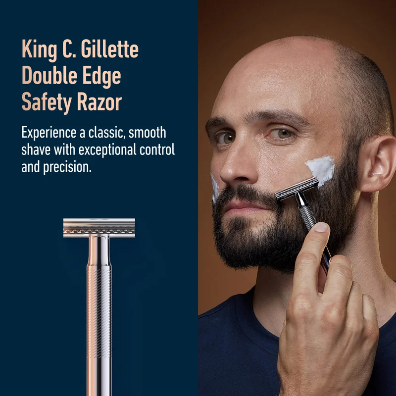 King C. Gillette Double Edge Safety Razor - Experience a classic, smooth shave with exceptional control and precision. King C. Gillette Double Edge Safety Razor - Experience a classic, smooth shave with exceptional control and precision.