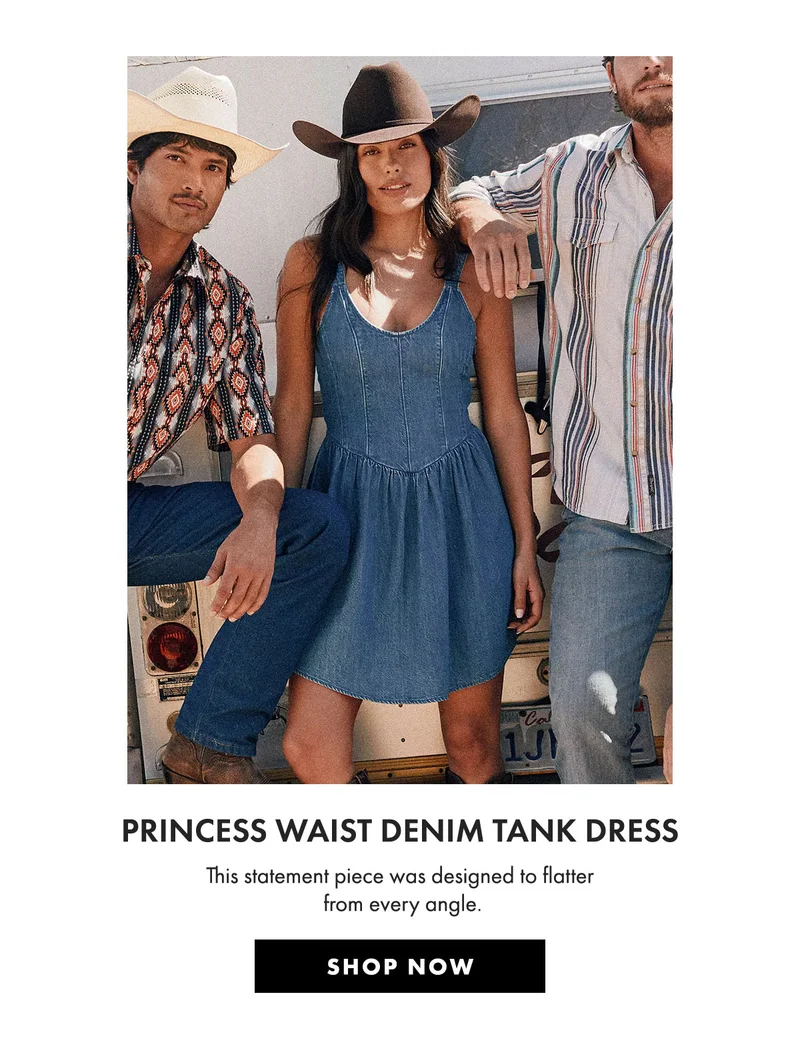 Princess Waist Denim Tank Dress