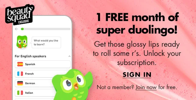 1 free month of super duolingo! 1 free month of super duolingo!