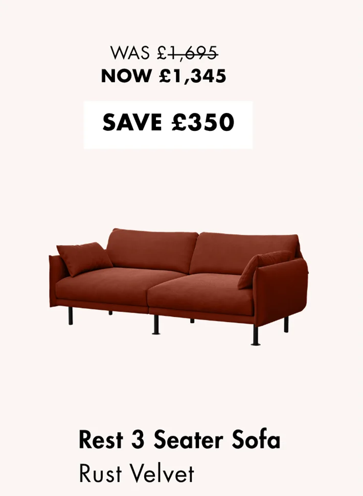 Rest 3 Seater Sofa - Rust Velvet