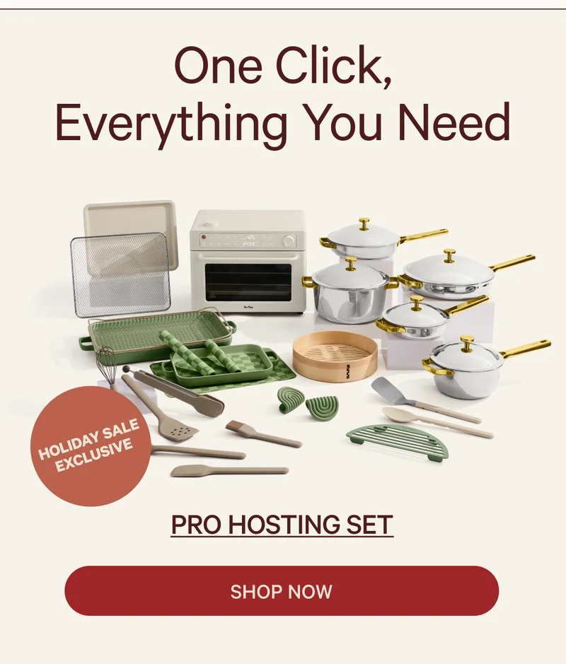 One Click, Everything You Need  HOLIDAY SALE EXCLUSIVE  PRO HOSTING SET  SHOP NOW