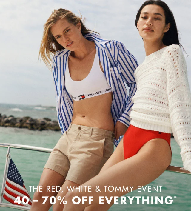 The red, white & Tommy event                                            40-70% off everything*