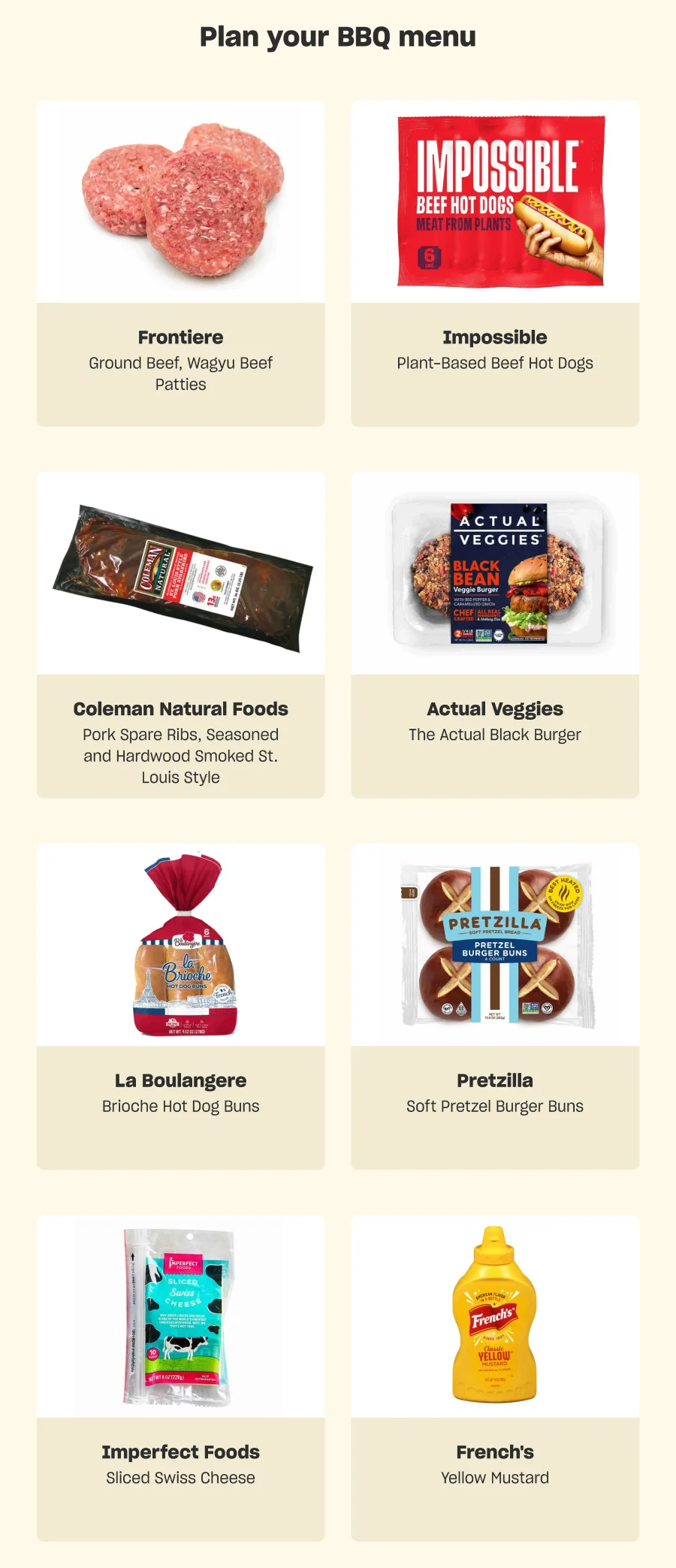 Plan your BBQ menu