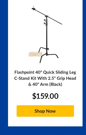Flashpoint 40inches Quick Sliding Leg C-Stand Kit With Grip Head & 40inches Arm (Black)