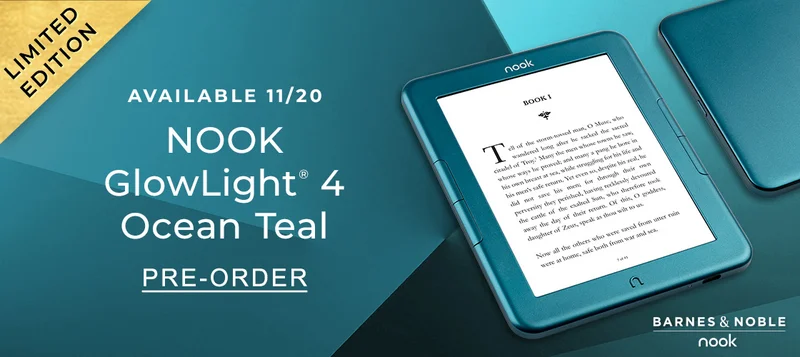 LIMITED EDITION Available 11/20 NOOK GlowLight 4 Ocean Teal | PRE-ORDER