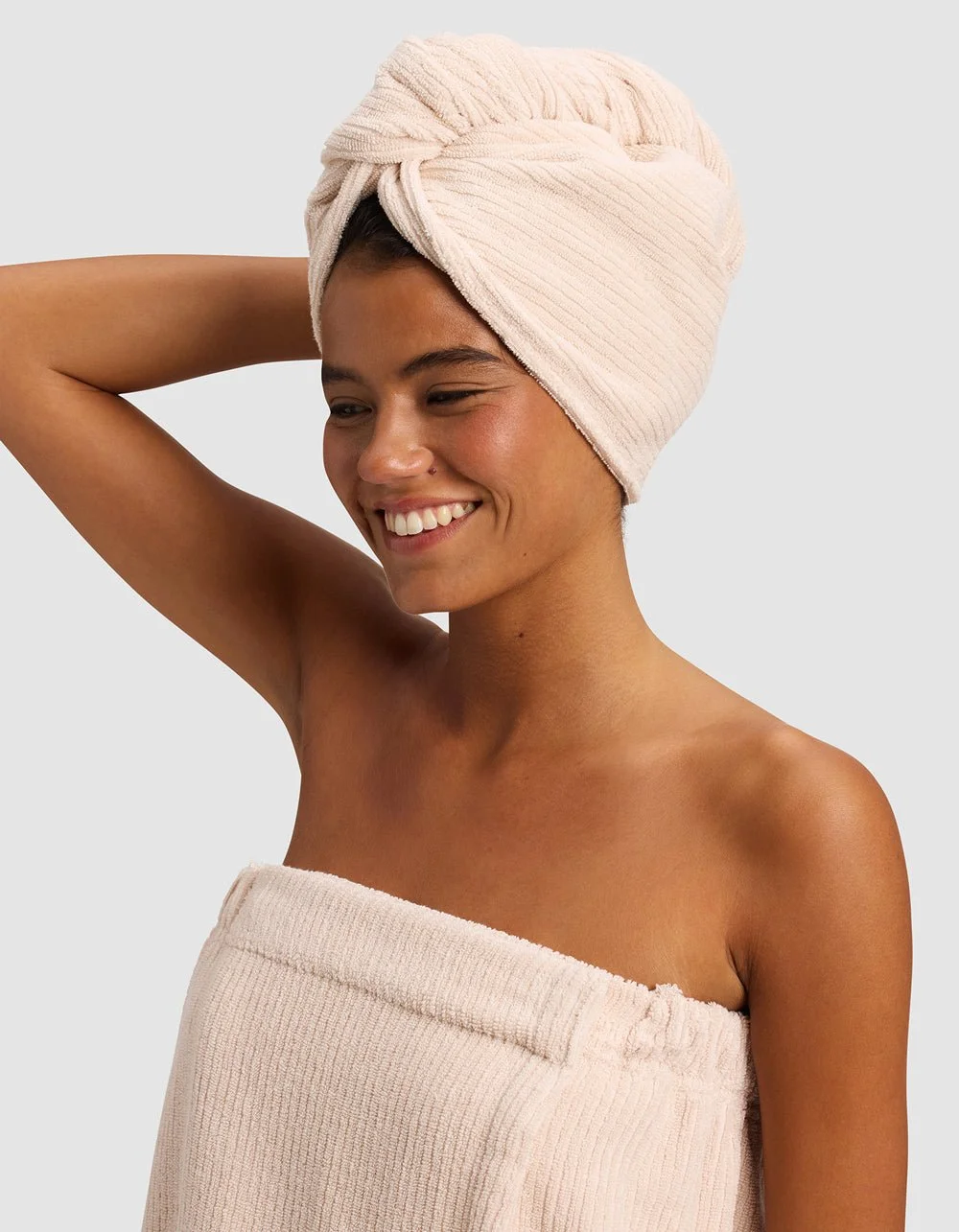 Image of Ribbed Terry Hair Towel Image of Ribbed Terry Hair Towel