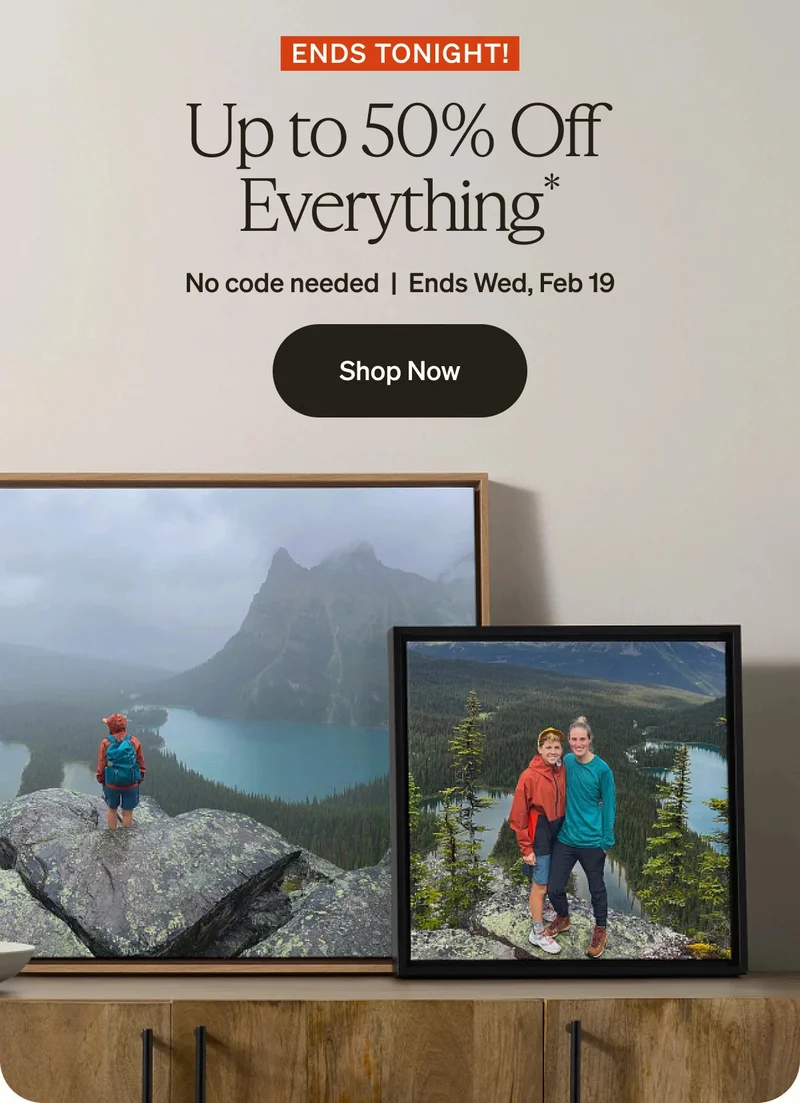 $10 8x8 photo books and up to 50% off everything ends tonight!