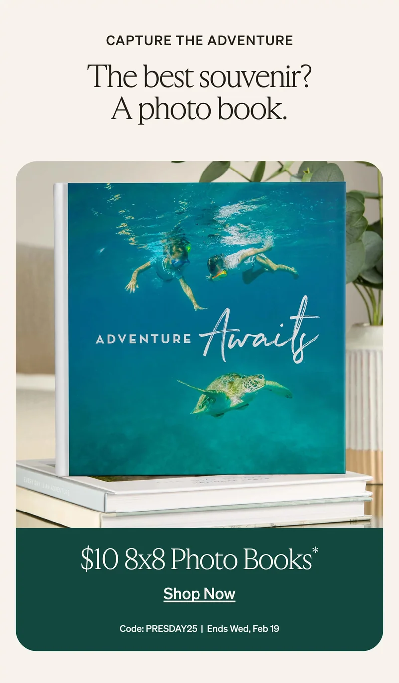 $10 8x8 photo books and up to 50% off everything ends tonight!