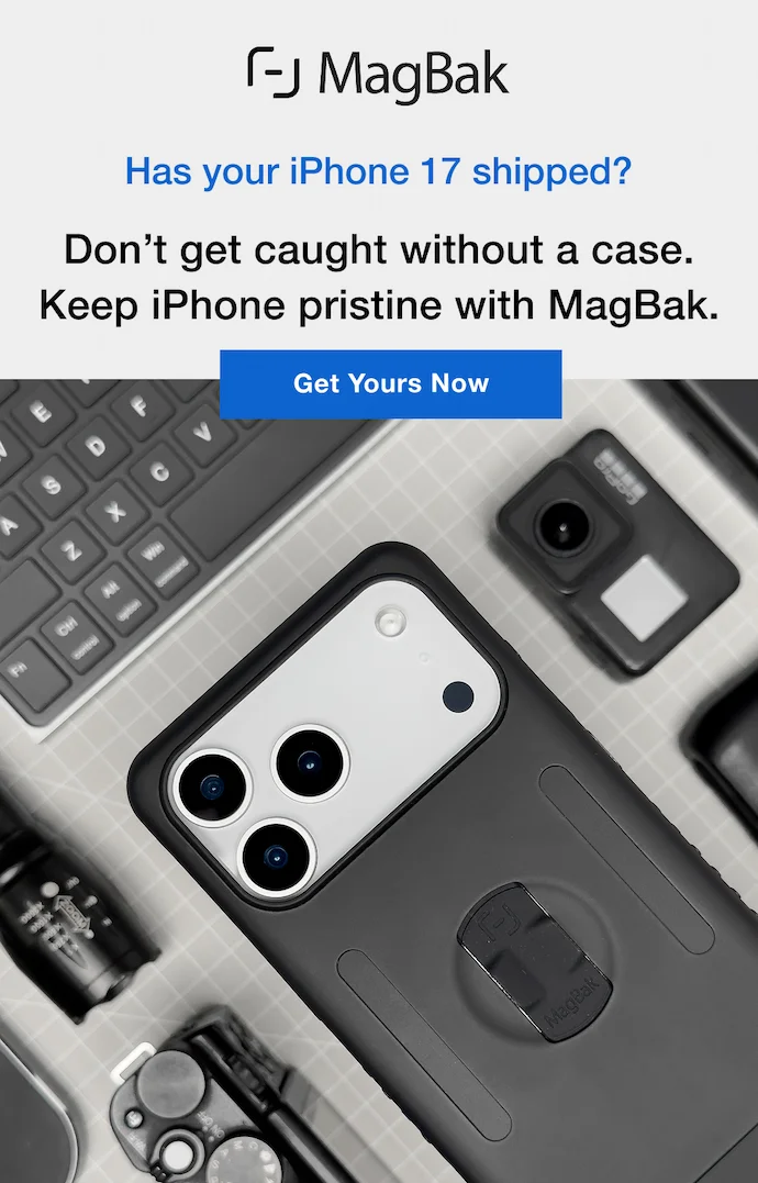 Has your iPhone 17 shipped? Don't get caught without a case. Keep iPhone pristine with MagBak. Get Yours Now.