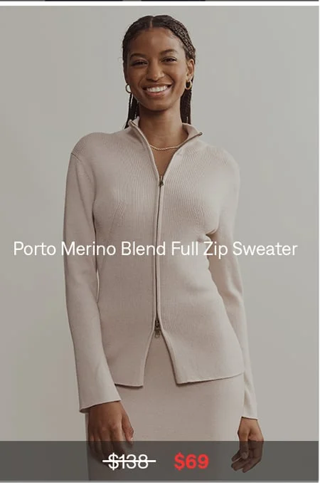 Porto Merino Blend Full Zip Sweater