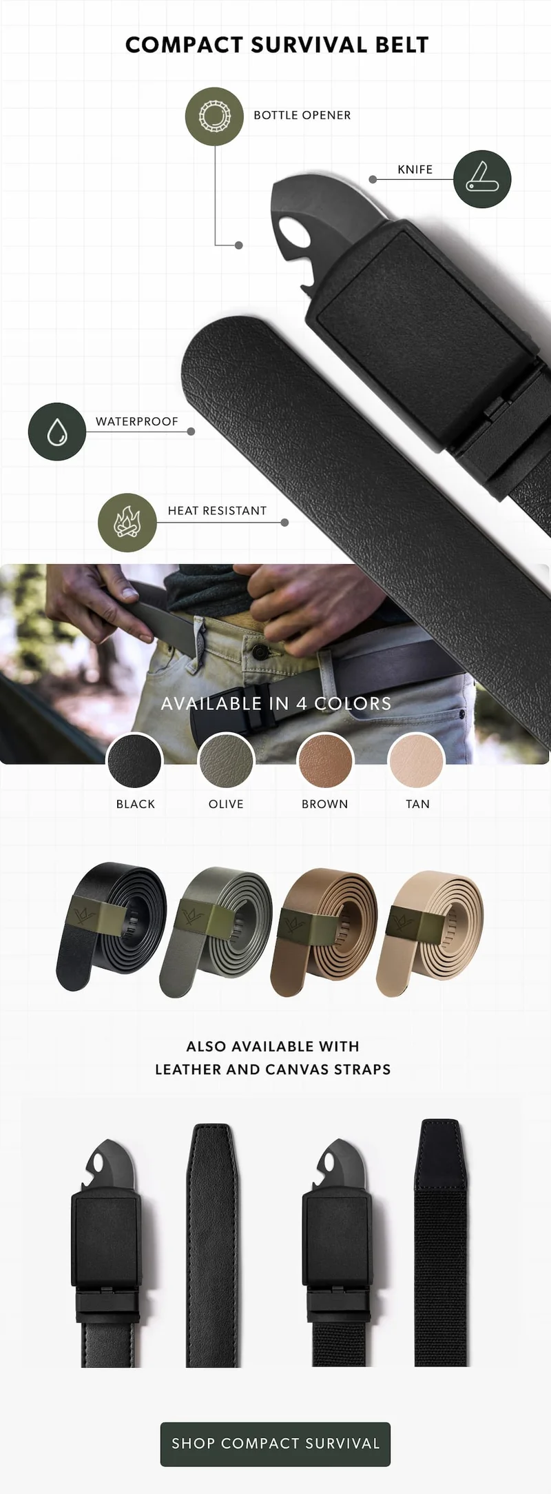Give Dad our BESTSELLER. We guarantee he’s never had a belt like this. Our do-it-all Survival Belt ensures Dad’s prepared when adventure calls. Shop Survival Belt Now.