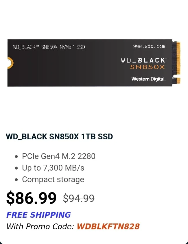 WD_BLACK SN850X 1TB SSD