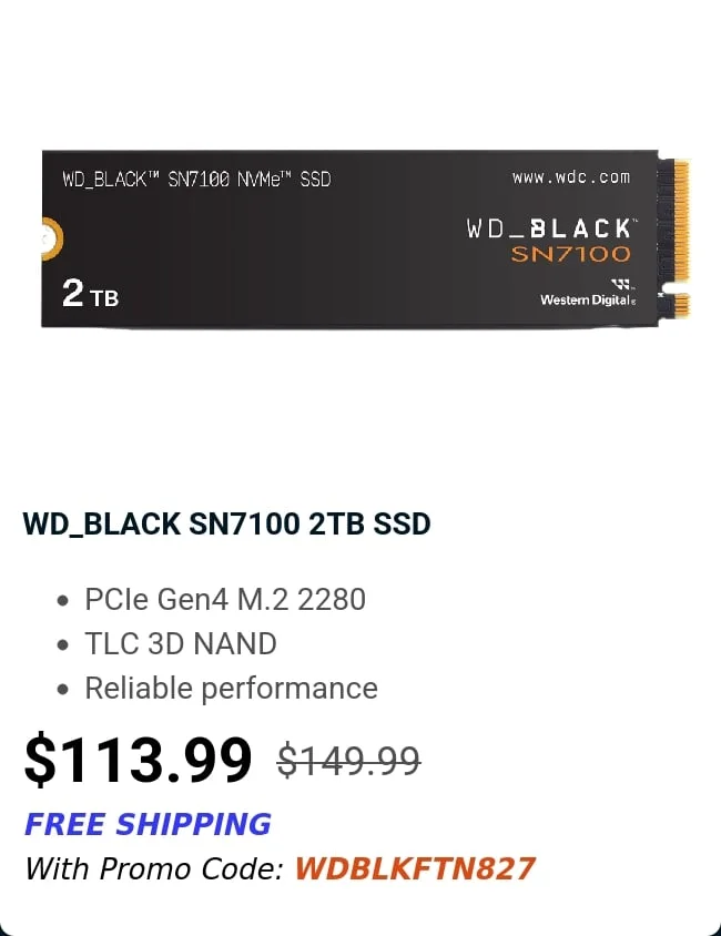 WD_BLACK SN7100 2TB SSD
