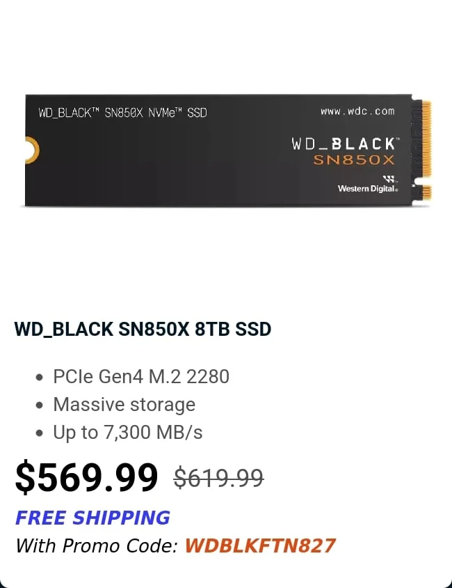 WD_BLACK SN850X 8TB SSD