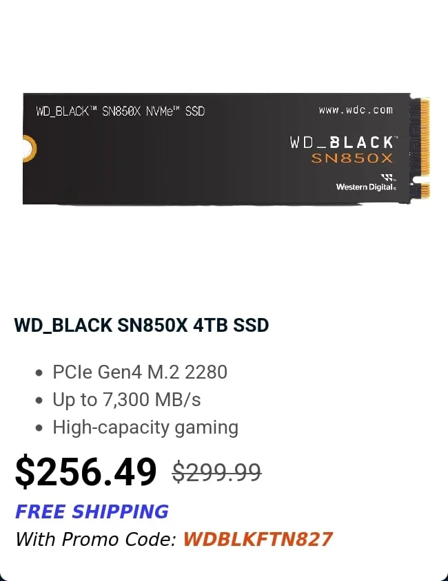 WD_BLACK SN850X 4TB SSD