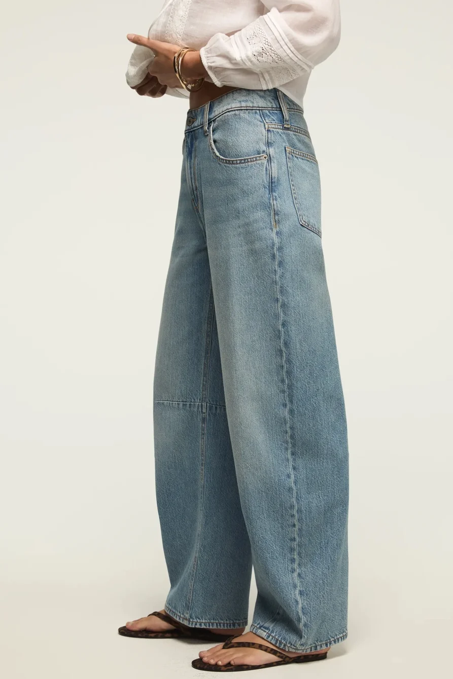 Image of Lucky Brand Barrel Wide Leg - Women's Pants Denim Wide Leg Jeans in Atomic Age Wash