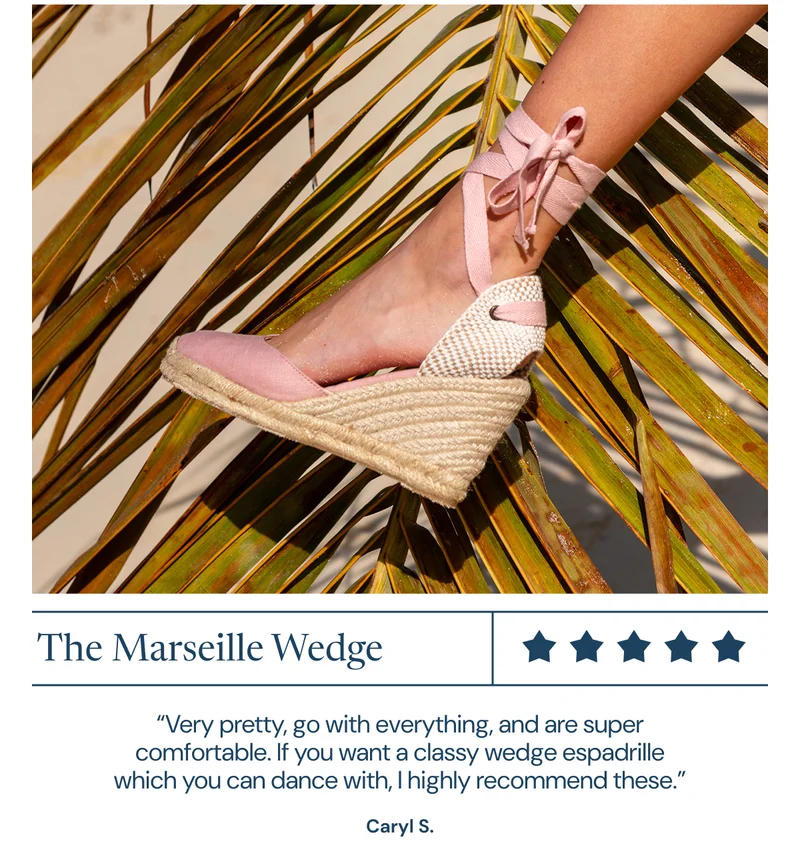 “Very pretty, go with everything, and perfect for walking. If you want a classy wedge espadrille, I highly recommend these.” — Caryl S.